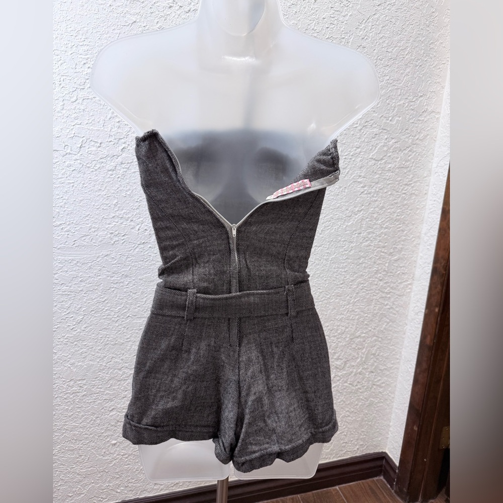 Soft Charcoal Strapless Romper - Picture 6 of 7